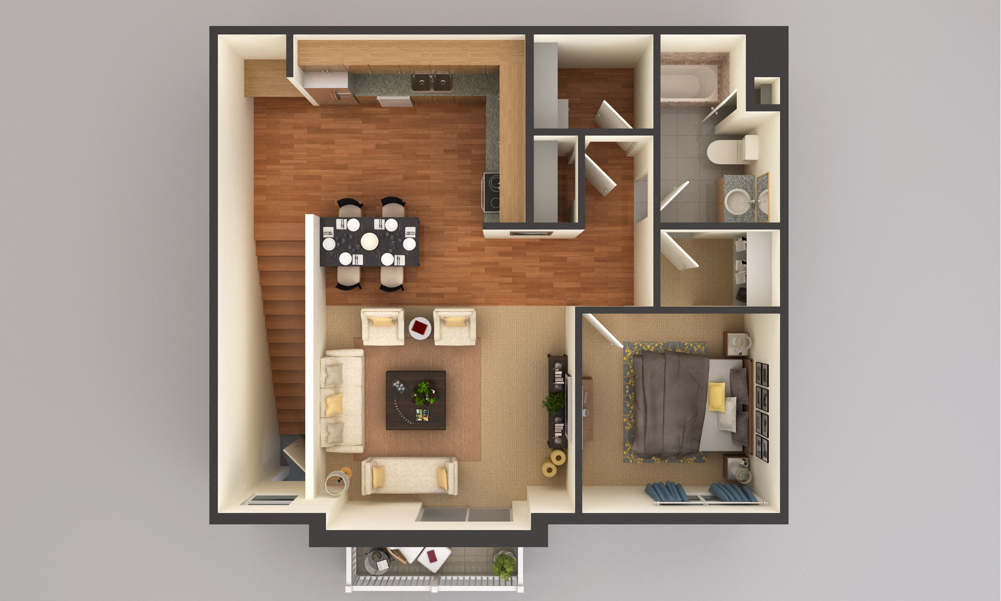 Floor plan for 1 bed, 1 bath, 850 sqft